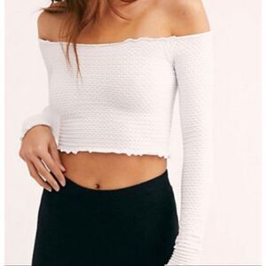 Free People Honeycomb Off The Shoulder Long Sleeve